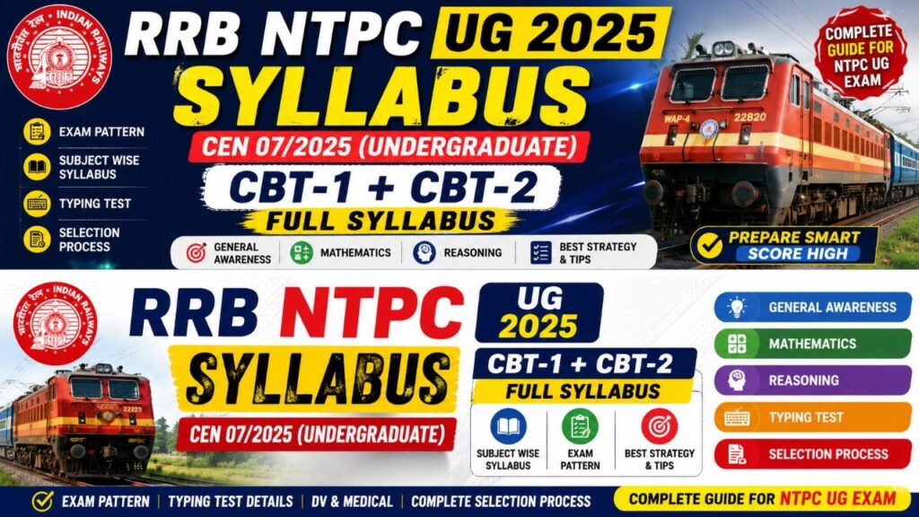 RRB NTPC Under Graduate Syllabus 2025